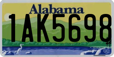 AL license plate 1AK5698