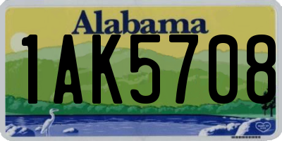 AL license plate 1AK5708