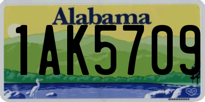 AL license plate 1AK5709
