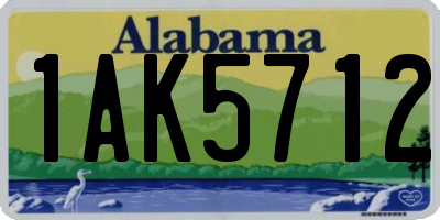 AL license plate 1AK5712