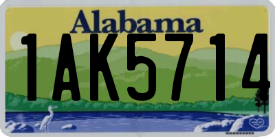 AL license plate 1AK5714