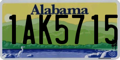 AL license plate 1AK5715
