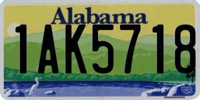 AL license plate 1AK5718