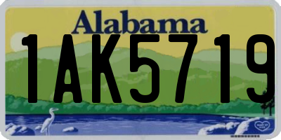 AL license plate 1AK5719