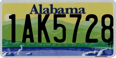 AL license plate 1AK5728
