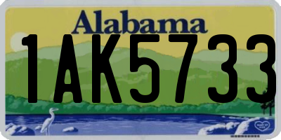AL license plate 1AK5733