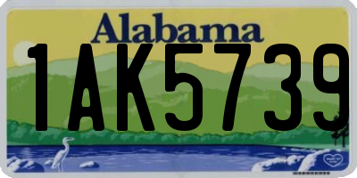 AL license plate 1AK5739