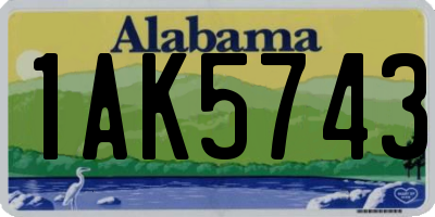 AL license plate 1AK5743