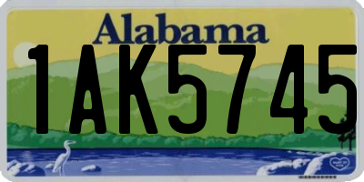 AL license plate 1AK5745