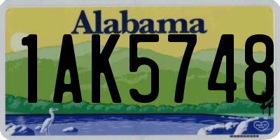 AL license plate 1AK5748