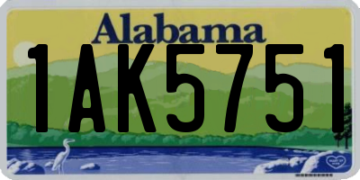 AL license plate 1AK5751