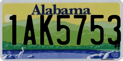 AL license plate 1AK5753