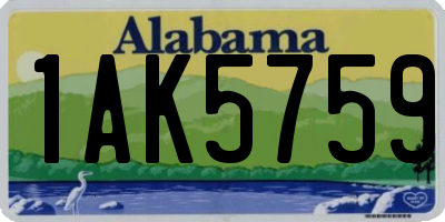 AL license plate 1AK5759