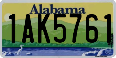 AL license plate 1AK5761