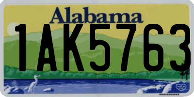 AL license plate 1AK5763