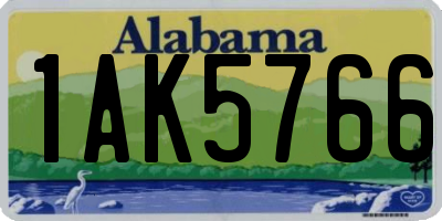 AL license plate 1AK5766