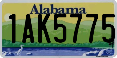 AL license plate 1AK5775