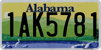 AL license plate 1AK5781