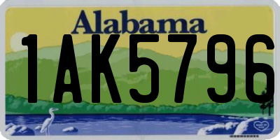 AL license plate 1AK5796