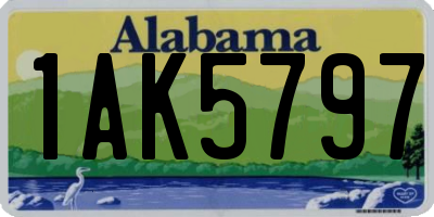 AL license plate 1AK5797
