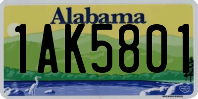 AL license plate 1AK5801