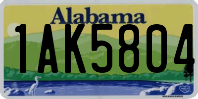 AL license plate 1AK5804