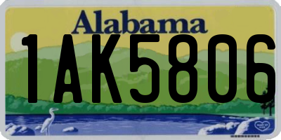 AL license plate 1AK5806