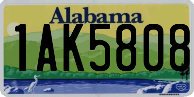 AL license plate 1AK5808