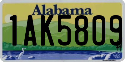 AL license plate 1AK5809