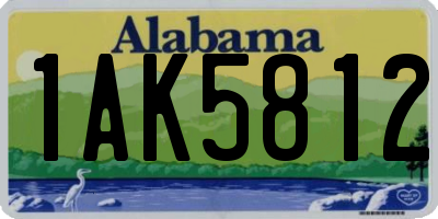 AL license plate 1AK5812