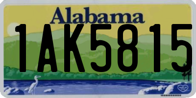 AL license plate 1AK5815
