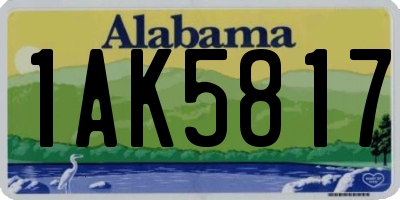 AL license plate 1AK5817