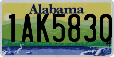 AL license plate 1AK5830