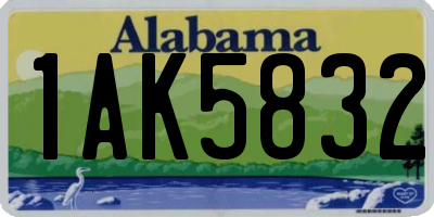 AL license plate 1AK5832