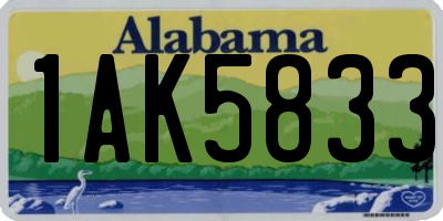 AL license plate 1AK5833