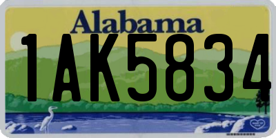 AL license plate 1AK5834