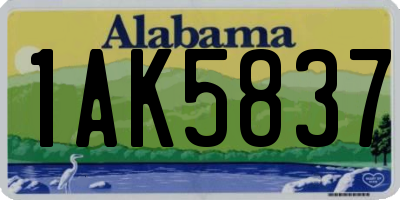 AL license plate 1AK5837