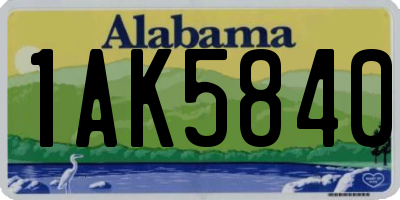 AL license plate 1AK5840