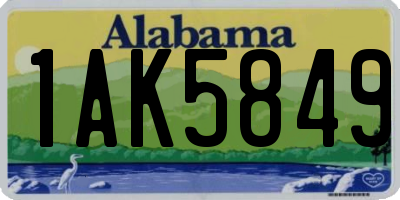 AL license plate 1AK5849