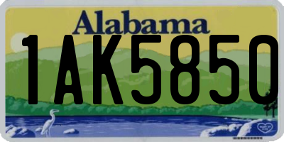 AL license plate 1AK5850