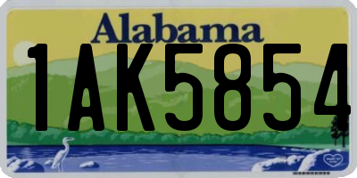 AL license plate 1AK5854
