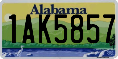 AL license plate 1AK5857
