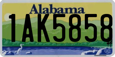 AL license plate 1AK5858