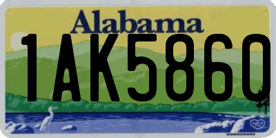 AL license plate 1AK5860