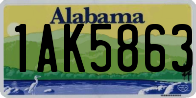 AL license plate 1AK5863