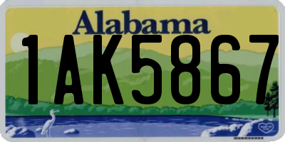 AL license plate 1AK5867