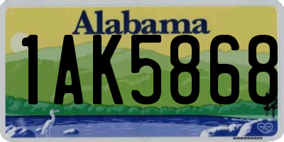 AL license plate 1AK5868