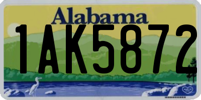 AL license plate 1AK5872