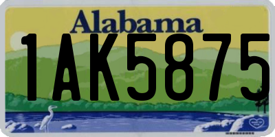AL license plate 1AK5875