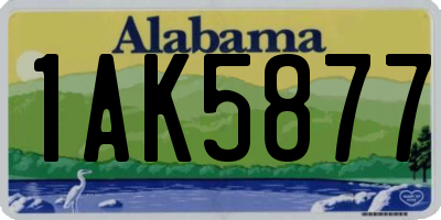 AL license plate 1AK5877
